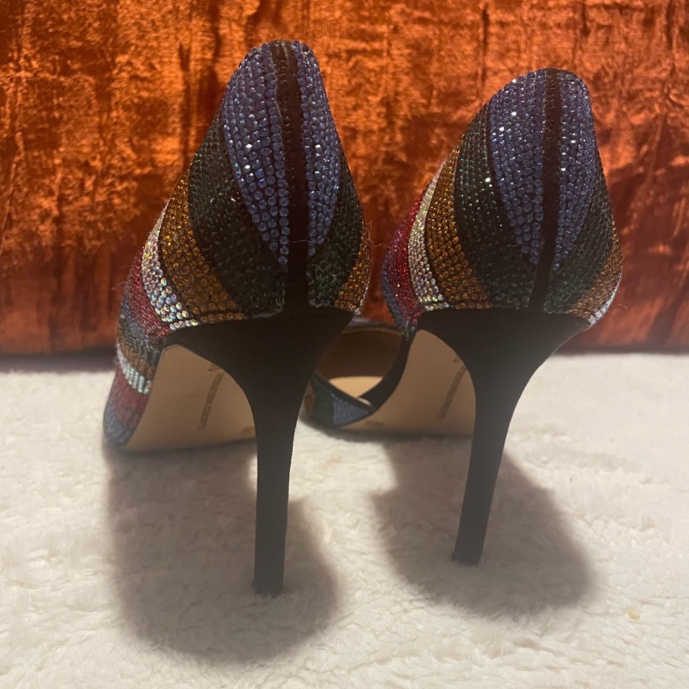 Multicolor Striped Women's Heels - Picture 4 of 7